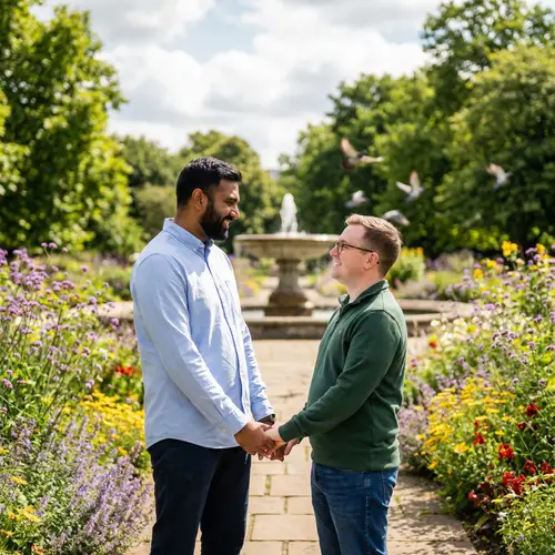Romantic Moments in a Park: A Same-Sex Love Story