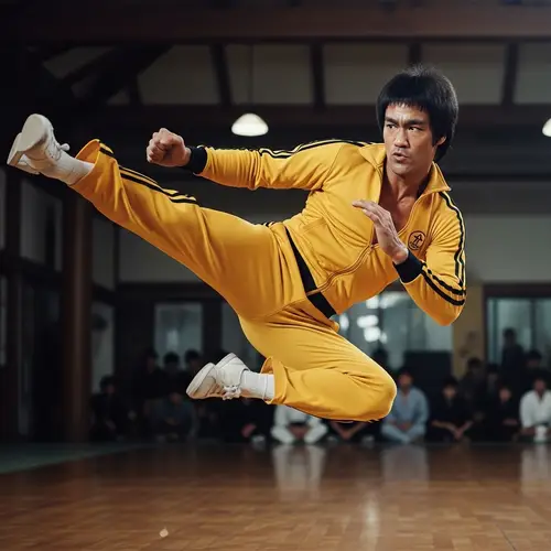 Bruce Lee Attacking: Iconic Martial Arts Moves