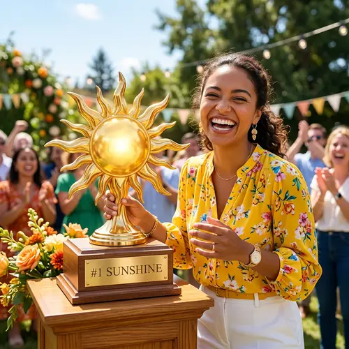#1 Sunshine Trophy - Celebrate Joy and Positivity