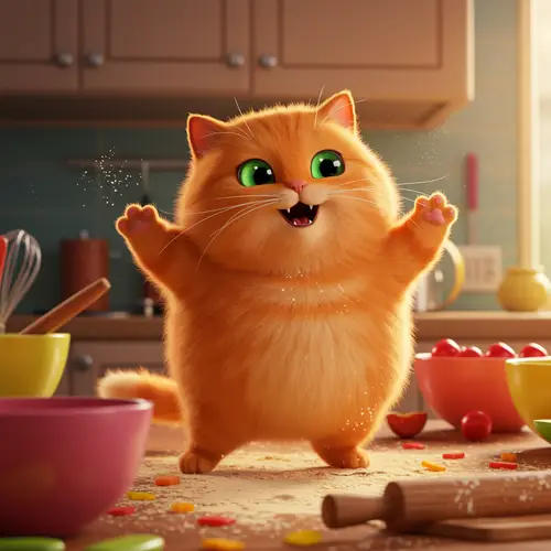 Cuter Fat Cat Makes Cooking Fun and Dance