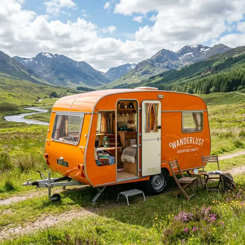 Vivid Orange Caravan | Adventure and Freedom Await