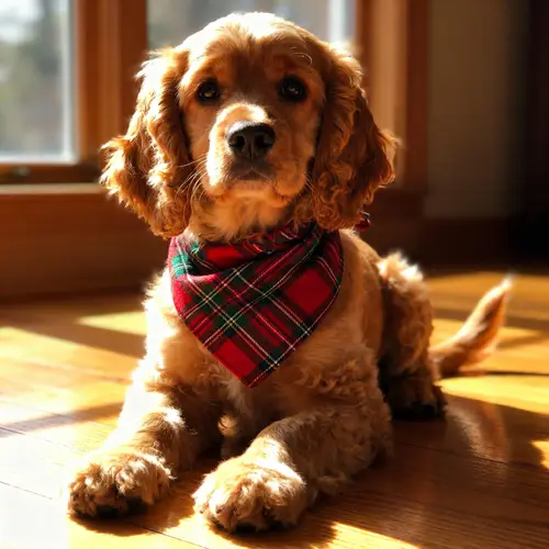 Cockerpoo in a Welsh Bandana - Cute Pet Photo