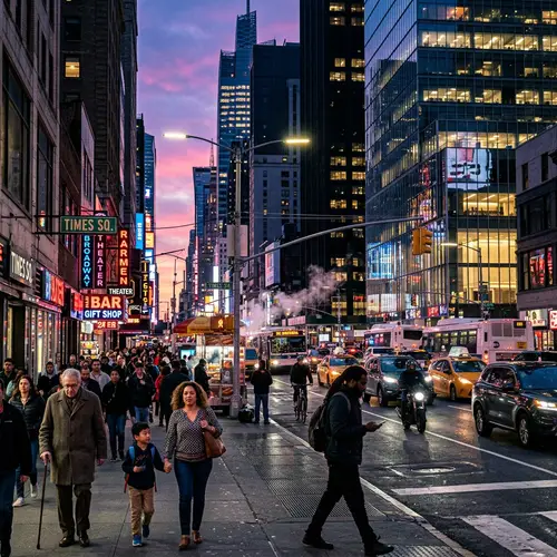 Mad City: Vibrant Urban Scene with Neon Lights