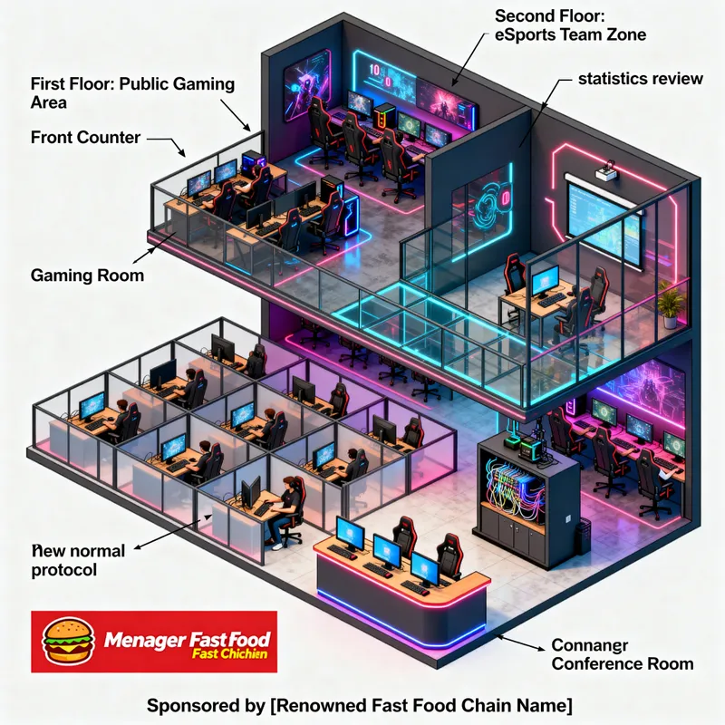 Digital Blueprint for Internet Cafe Floor Plans