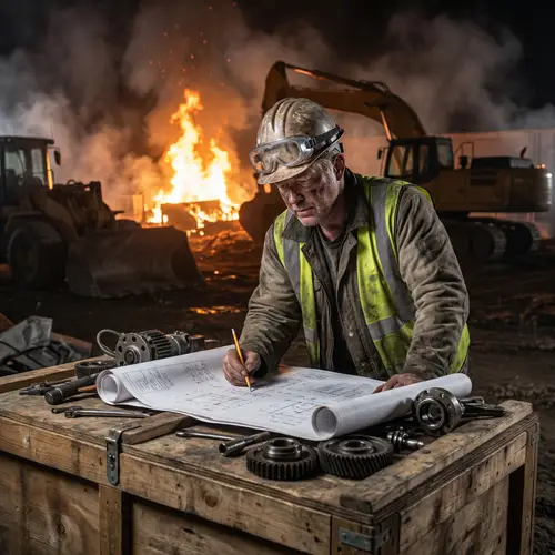 Chief Engineer Designer Working Under Tough Conditions