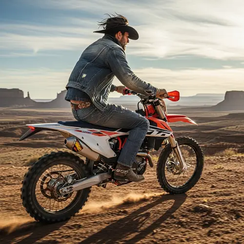 Denim Cowboy on Motocross Bike