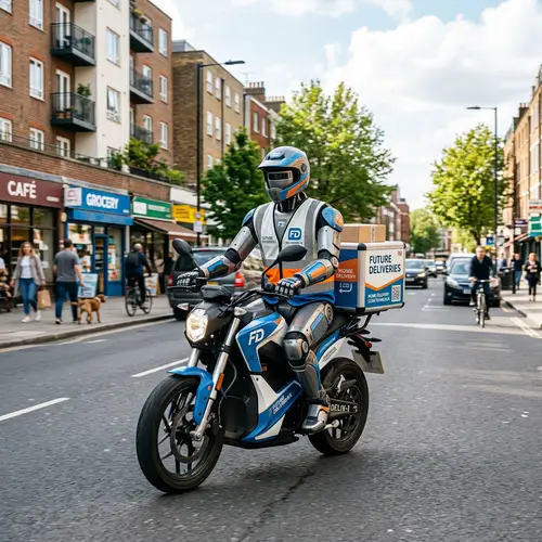 Robot Home Delivery on Motorcycle