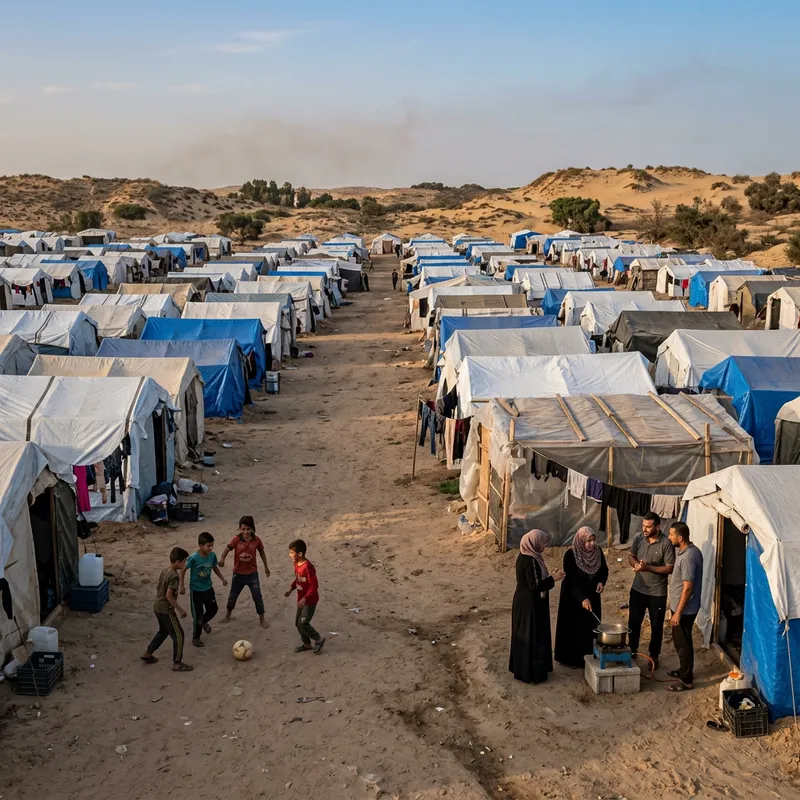Tents for Displaced People in Gaza - Humanitarian Aid
