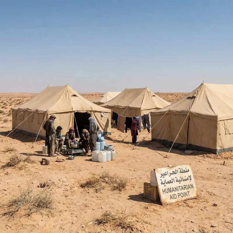 Tent Shelters for Displaced People in Gaza