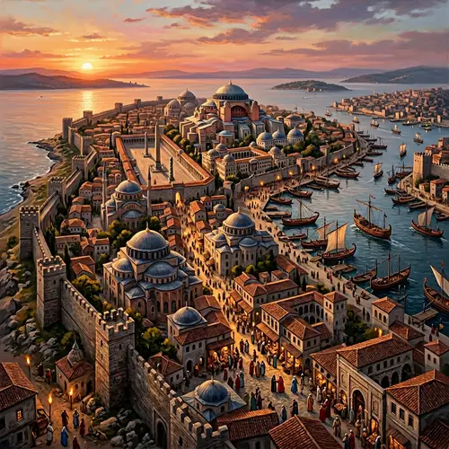 Historic Constantinople: Byzantine Capital at Dusk