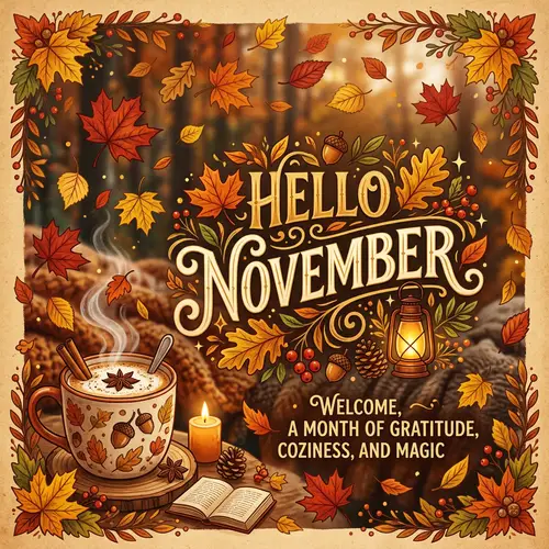 Hello November Graphic Design for Autumn Vibes