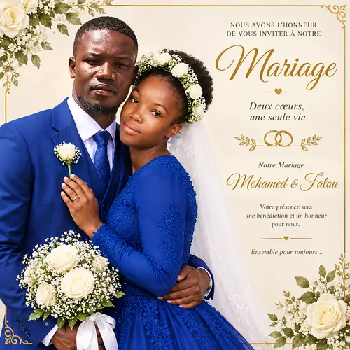 Romantic Wedding Couple Invitation Design
