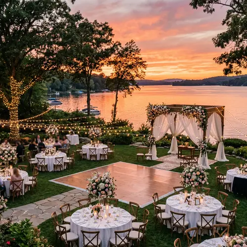 Romantic Sunset Wedding Venue with Lake View