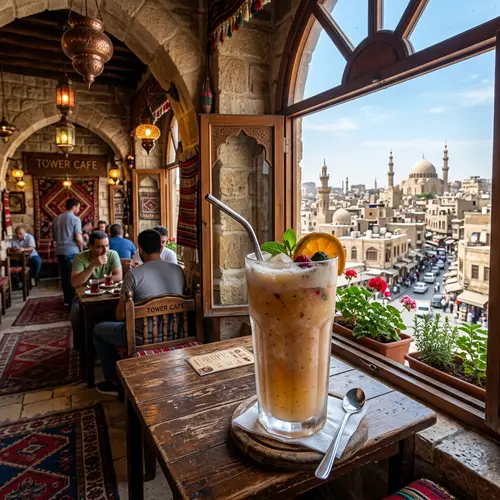 Tower Cafe: Middle Eastern Ambiance & Fresh 'Ghalaal' Juice