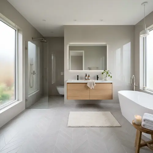 Modern Stylish Bathroom | Sleek Ceramic Tiles Design