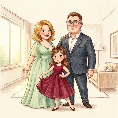 Stylish Modern Family Portrait with Curvy Bride