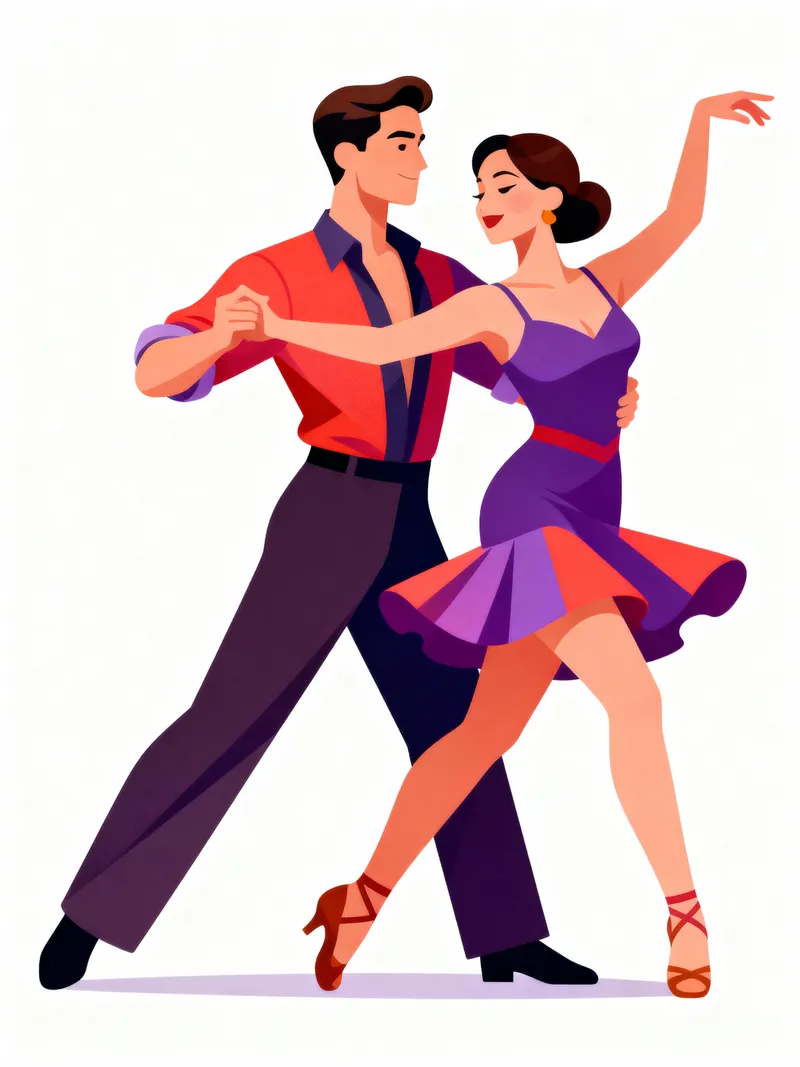 Salsa Dancing Couple Illustration