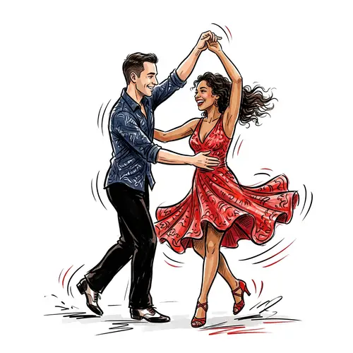 Salsa Dancing Couple Illustration