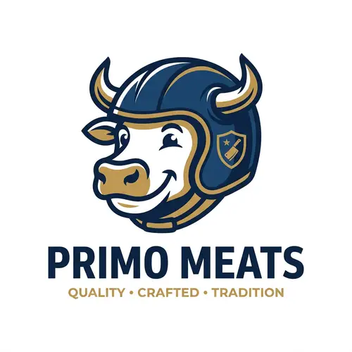 Stylized Cow Mascot Logo for Quality Meat Branding