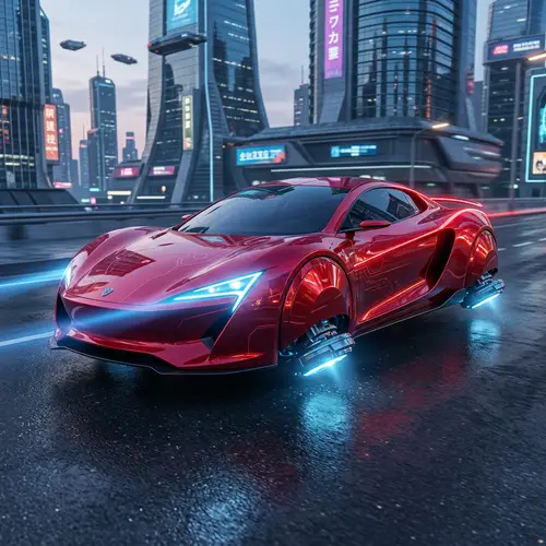 Futuristic Red Sports Car | Speed and Style