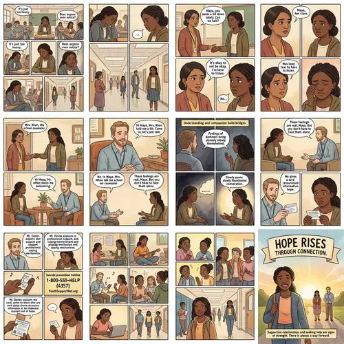 Empathetic Suicide Prevention Comic Strip | Positive Story of Understanding