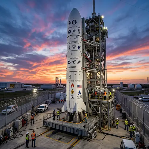 Space Rocket Launchpad - Preparation for Imminent Launch