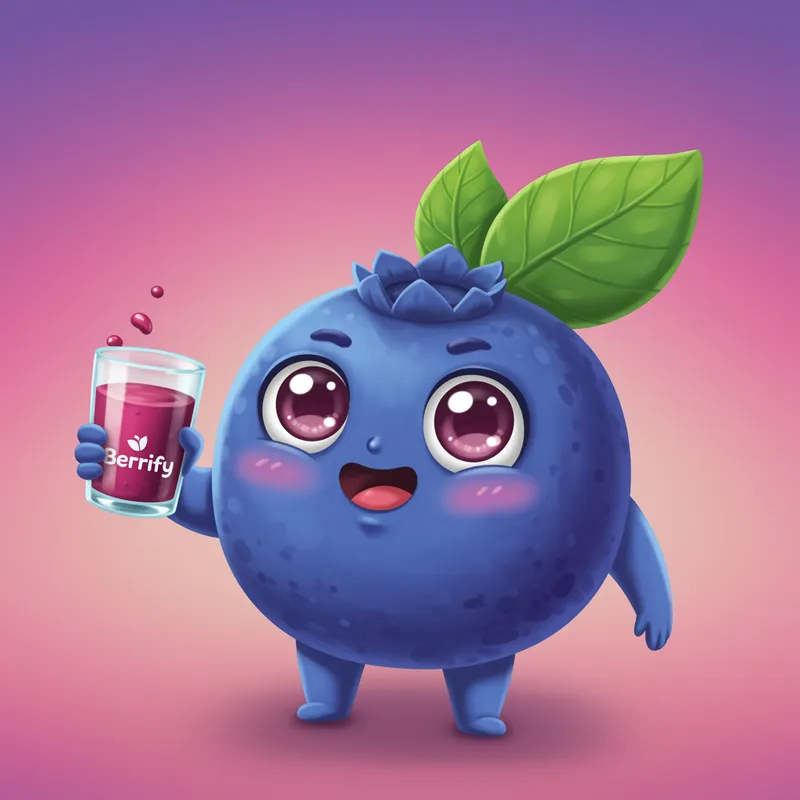 Cute Mascot Design for Berrify Juice Brand