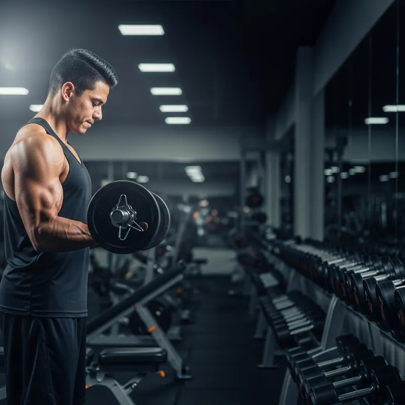 Dark Gym Atmosphere: Motivational Weightlifting Space