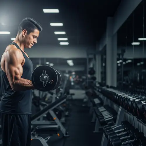 Dark Gym Atmosphere: Motivational Weightlifting Space