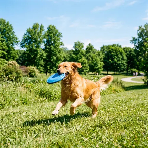 Golden Retriever Dog Playing in the Park