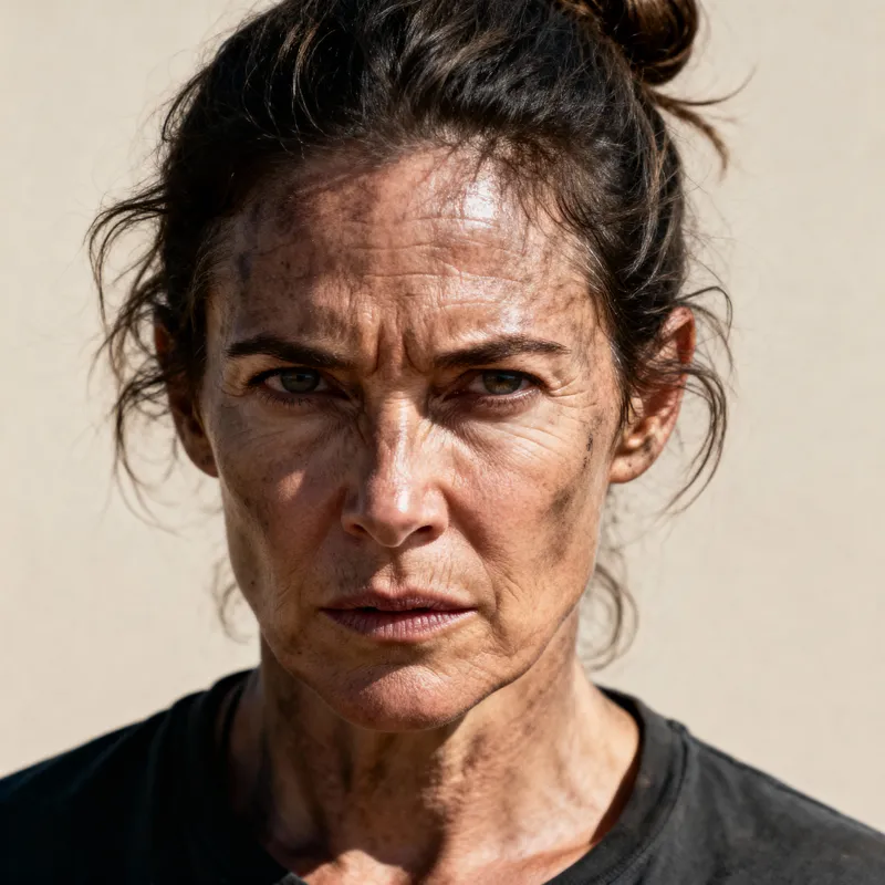 Rugged Middle-Age Woman Mugshot