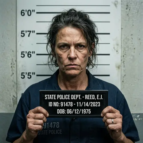 Rugged Middle-Age Woman Mugshot