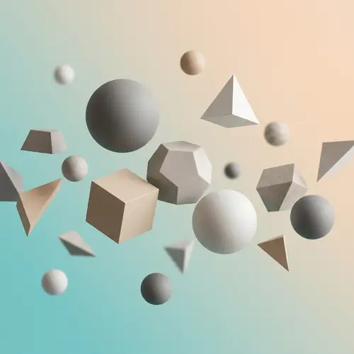 Floating Abstract Shapes: Exploration of Geometry & Form