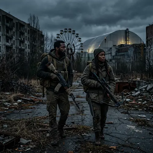 Post-Apocalyptic Survival Game-Inspired Characters at Dark Chernobyl