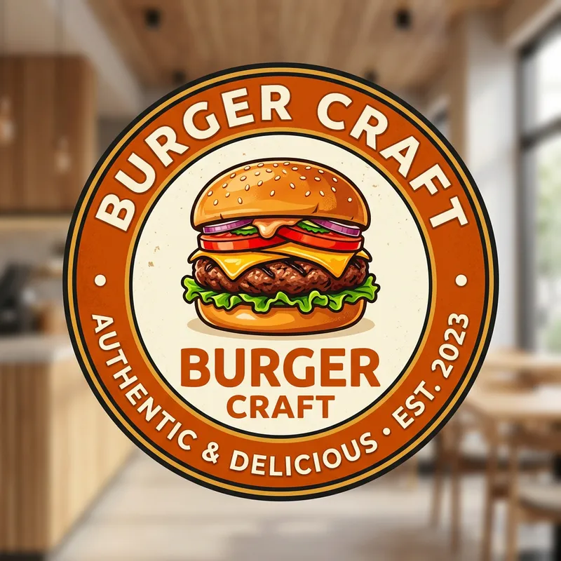 Vibrant Circular Hamburger Logo Design