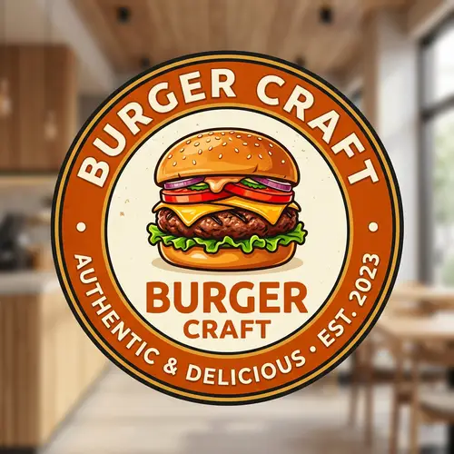 Vibrant Circular Hamburger Logo Design
