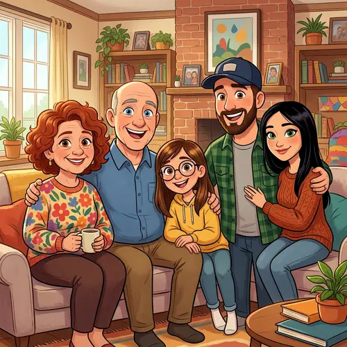 Wholesome Animated Family Portrait