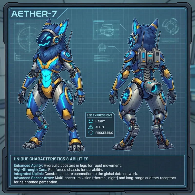 Protogen Fursona Reference Sheet | Cool Design Ideas