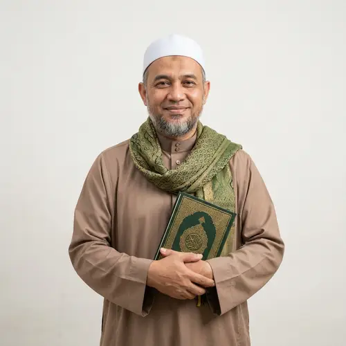 Inspirational Muslim Teacher with Quran
