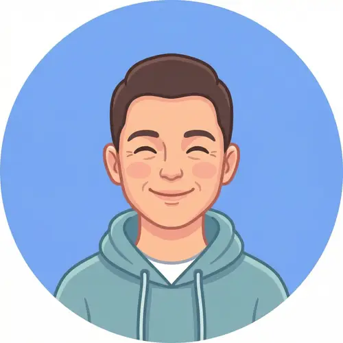 Facebook Avatar Creation: Friendly Face in Light Blue Background