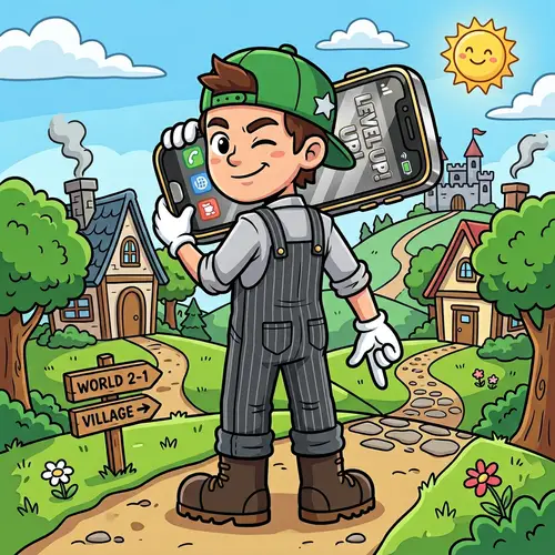 Animated Young Man with Oversized Head in Suit - Cartoon Character Design