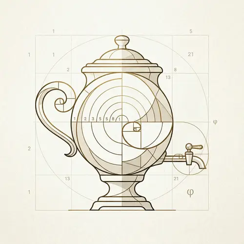 Minimal Fibonacci & Golden Ratio Samovar Logo Design