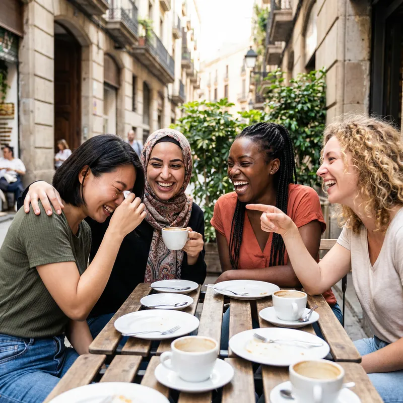 Four Girl Friends Enjoying Quality Time Together Four Girl Friends Enjoying Quality Time Together