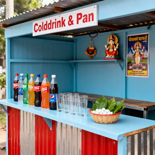 Affordable Roadside Cold Drink Shop for Durga Puja