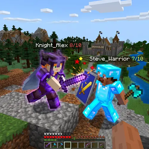 Minecraft: 2 Player Armor Battle - Epic Fights