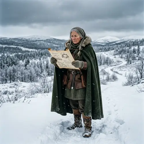 Ancient Manager in Winter Landscape - Sketches and Resolve