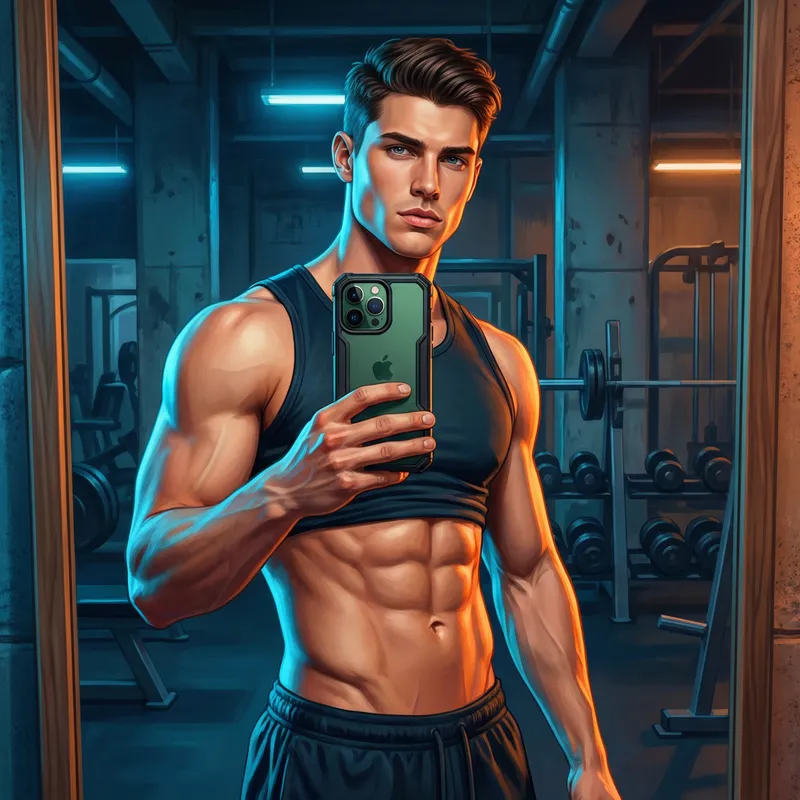 Handsome Model Showcasing Fitness and Style