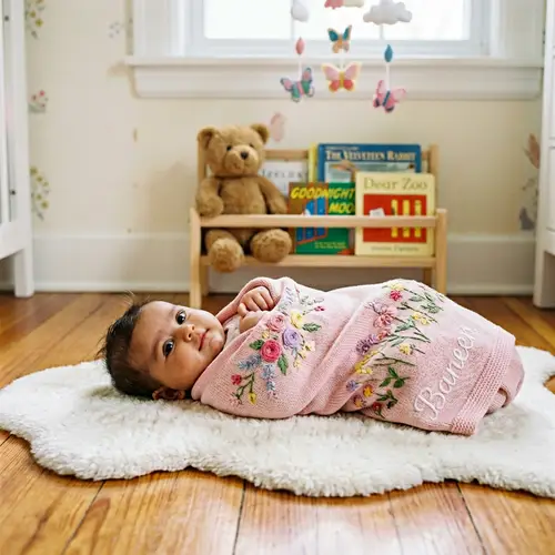 Charming Newborn Baby Girl Portrait | Baneen | Pastel Nursery Room