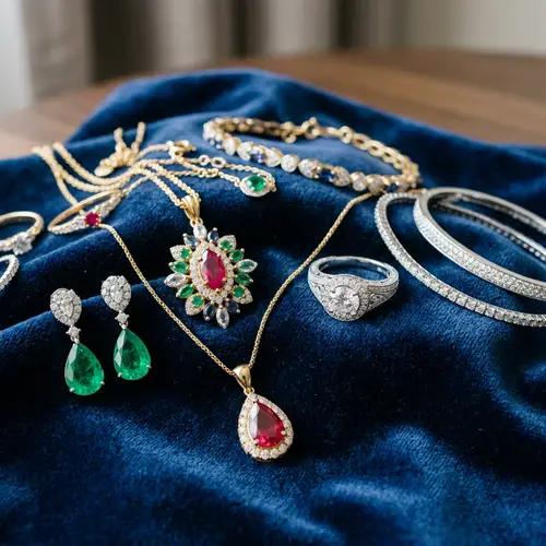 Exquisite Jewelry Collection with Gemstones and Diamonds