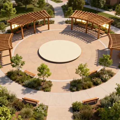 Beautiful Outdoor Circular Plaza Design